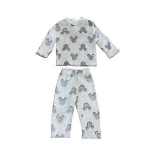 DISNEY Baby & Toddler Fleece Sweatsuit 2 Piece Set Size 18M Beige Mickey Mouse